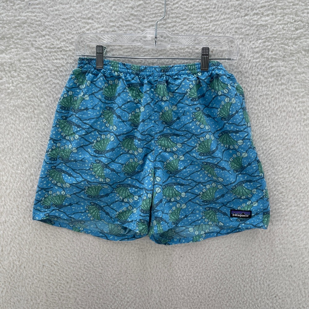 Patagonia Baggies Shorts Mens S Blue Green Fly Fishing Lined Swim Trunks Gorp